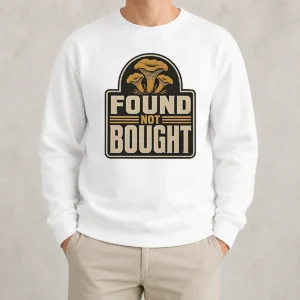Happy Pretty Found Not Bought Chanterelle Mushroom Badge Sweater