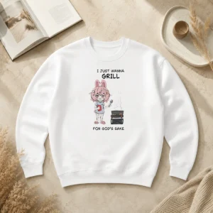Good I Just Wanna Grill For God'S Sake Anime Bunny Girl Sweater