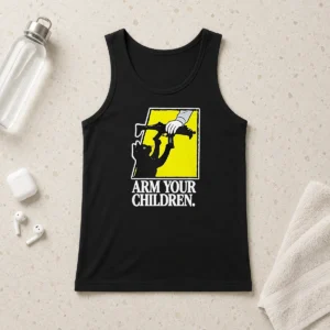 Awesome Pretty Black Cat With Gun Satire Arm Your Children Tank Top