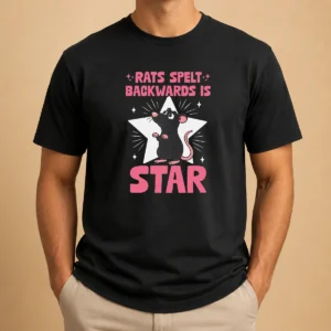 Top Rat Humor Gift Rats Spelt Backwards Is Star