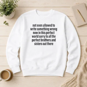 Awesome Not Even Allowed To Write Something Wrong Now In This Perfect World Sorry Sweater