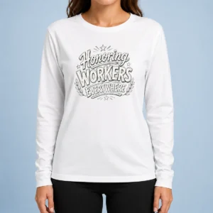 Premium Pretty Labour Day Pride Sketch long sleeve shirt featuring colorful Pride sketch design
