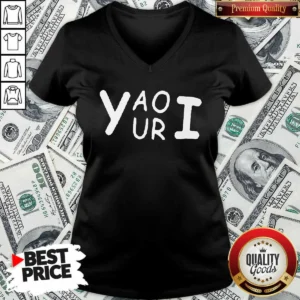Premium Yauri Yaoi V Neck Shirt v neck optimized showing a comfortable fitted style with a deep V neckline