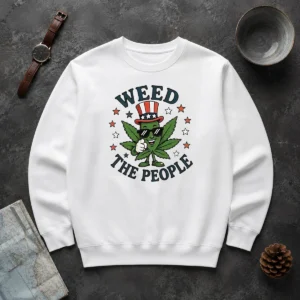 Awesome Weed The People Cannabis Uncle Sam Character Patriotic Leaf Symbol Sweater