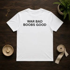 Original War Bad Boobs Good Peace And Love Message Funny Parody