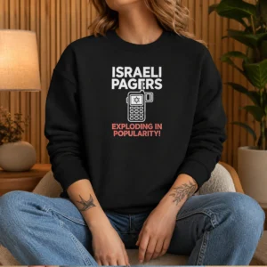 Official Israeli Pagers Exploding In Popularity Star Of David Pager Gag Joke Sweater