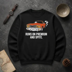 Official Runs On Premium And Spite Muscle Car Sweater