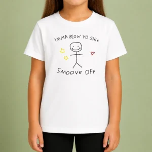 Official Awesome Imma Blow Yo Shit Smoove Off Stick Figure Cartoon Kids T-Shirt