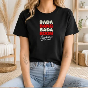 Pretty Lowellville Festival Bada Bang Bada Boom t shirt in classic fit with festival graphic print