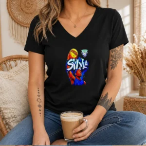 Top Sylvia Pro Lyten Hownba Basketball Player V-Neck Shirt