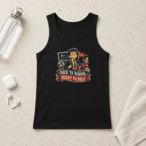 Good Top Back To School Proud Student Retro Distressed Tank Top