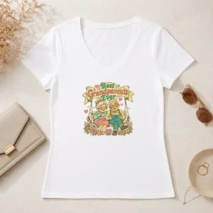 Premium Pretty Best Grandparents Ever For Grandparents Day Retro V-Neck Shirt