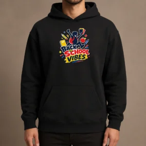 Funny Back To School Vibes Excited Student Silhouette Hoodie