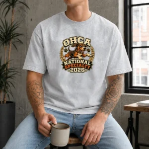 Official OHCA National Specialty 2026 Hunting Dog Mascot Washed T-Shirt
