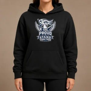 Funny Proud To Stand Together Eagle Line Art Hoodie