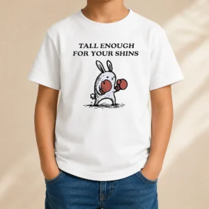 Original Tall Enough For Your Shins Boxing Rabbit Kids T-Shirt