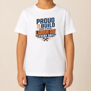 Nice Hot Labour Day Pride Typography For Hardworking Builders Kids T-Shirt