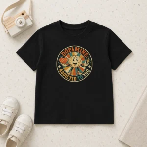 Original Dopamine Addicted To You Vintage Badge Kids T-Shirt