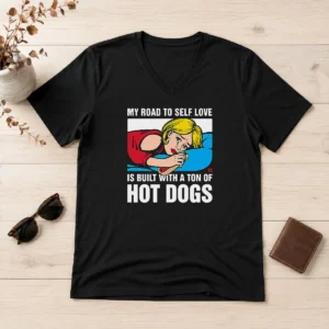 Top Self Love Black V-Neck Shirt