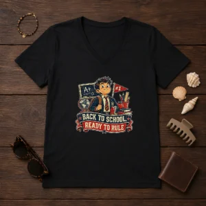 Pretty Back To School Proud Student Retro Distressed V-Neck Shirt