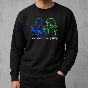 Original We Were Too Young Line Art Couple Sweater