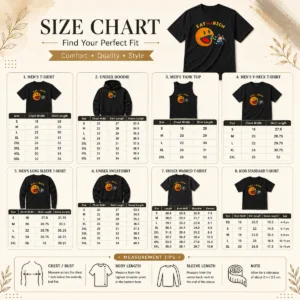 Size chart for Top Pac Man Eat The Rich showing measurements in inches and centimeters