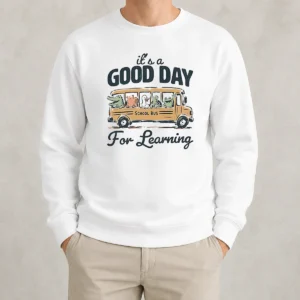 Hot Premium It'S A Good Day For Learning School Bus Animals Sweater