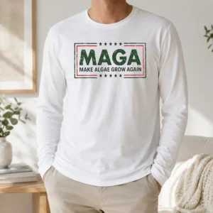 Official MAGA Make Algae Grow Again Political Parody Meme Team Algae 2026 Long Sleeve Shirt