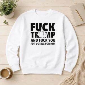 Official Nice F President US And F You For Voting For Him Sweater showing front view in charcoal grey