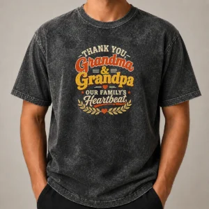 Premium Good Grandparents Day Family Love Vintage Grandchildren Washed T-Shirt