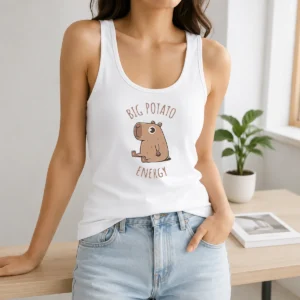 Hot Big Potato Energy Capybara Tank Top
