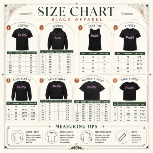 Size chart for Top Zip City Alabama Southern Town showing measurements in inches and centimeters