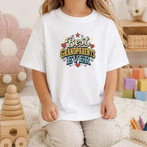 Awesome Best Grandparents Ever Retro Distressed Kids T Shirt in a classic fit with vibrant colors