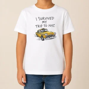 Hot Awesome I Survived My Trip To NYC Taxi Cartoon New York City Kids T-Shirt