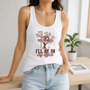 Awesome Treehouse Office I'Ll Be In My Office Tank Top