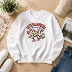 Official Dopamine Addicted To You Retro Distressed For Couples Sweater