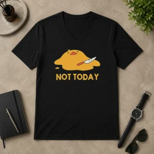 Official Melted Duck With Knife NOT TODAY V-Neck Shirt