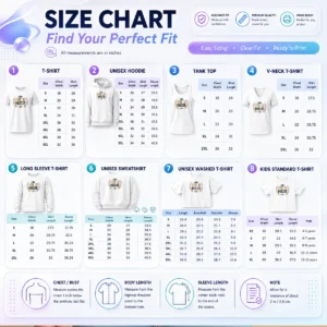 Size chart for Original Nationals Hbcu Night with measurements in inches and centimeters