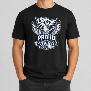 Funny Proud To Stand Together Eagle Line Art
