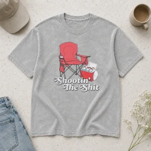 Nice Shooting The Shit Backyard BBQ Washed T-Shirt