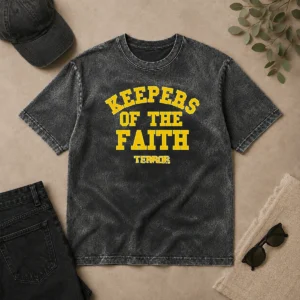 Pretty Awesome Terror Keepers Of The Faith Hardcore Band Washed T Shirt in soft washed fabric with bold graphic print