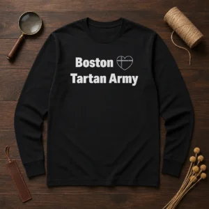 Nice Boston Tartan Army I Love Scotland Soccer National Team Supporters Long Sleeve Shirt