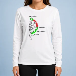 Original Man Arm Positions Call Waiter Call Taxi Pet Children Pet Dog Rest long sleeve shirt front view