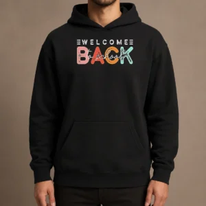 Top Pretty Welcome Back To School Distressed Typography Hoodie