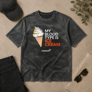 Pretty Vitalant My Blood Type Is ICE Cream Washed T-Shirt