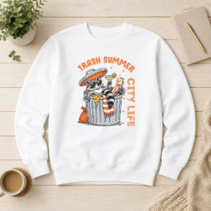 Good Funny Trash Summer City Life Raccoon Sweater