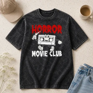 Awesome Official Horror Movie Club Washed T-Shirt
