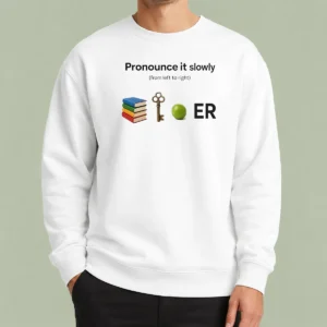 Nice Pronounce It Slowly From The Right To Left Sweater in dark gray with bold white text across the chest