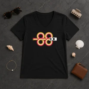 Original Top Back To The Future Time Machine 88 V-Neck Shirt
