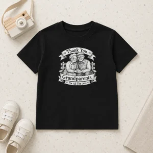 Premium Grandparents Day Gratitude Sketch Family Kids T-Shirt